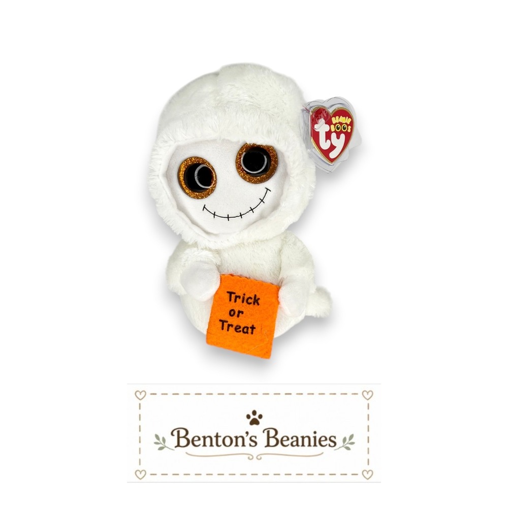 Mist the Ghost Ty Beanie Boo | Trick-or-Treat Friend 👻 | Mint Heart Tag ⭐